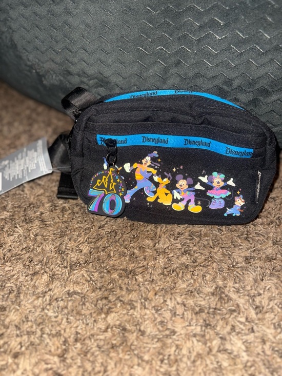 Handbags - Disneyland 70th Anniversary Black Waist Bag with Character Print